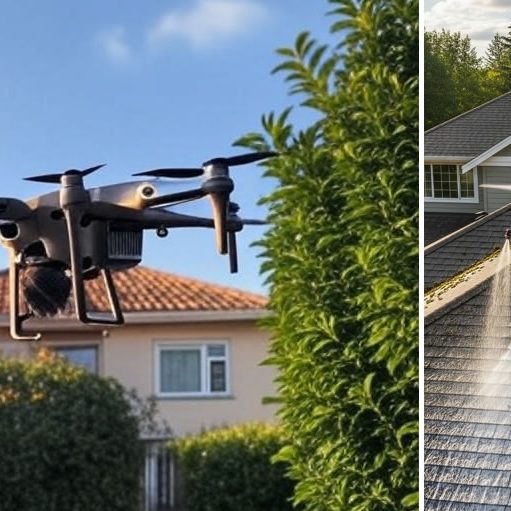 Nettoyage de toiture par drone