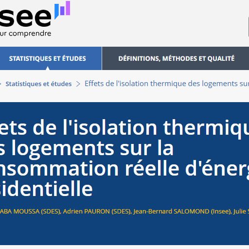 Document de travail de l’INSEE sur l’isolation thermique des logements Document de travail de l'INSEE sur l'isolation thermique des logements