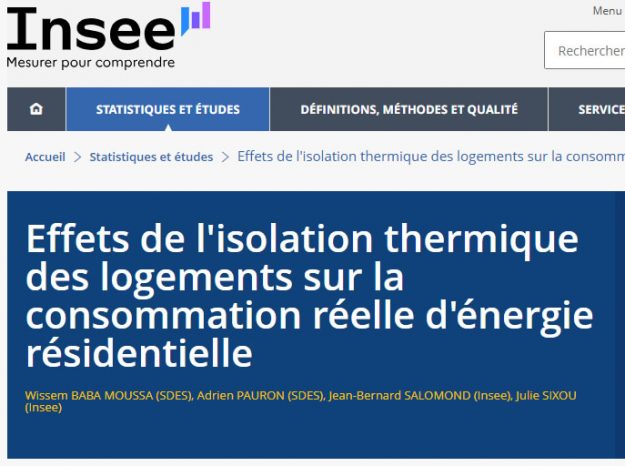 Document de travail de l'INSEE sur l'isolation thermique des logements