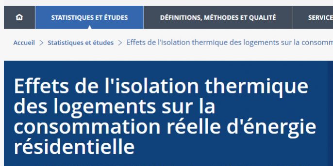 Document de travail de l'INSEE sur l'isolation thermique des logements