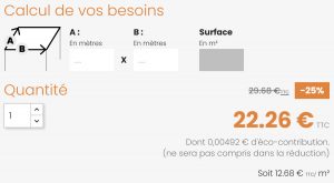 Calculateur de surface pour tôle ondulée