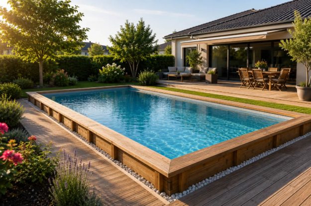 Piscine bois dans le jardin Piscine bois dans le jardin