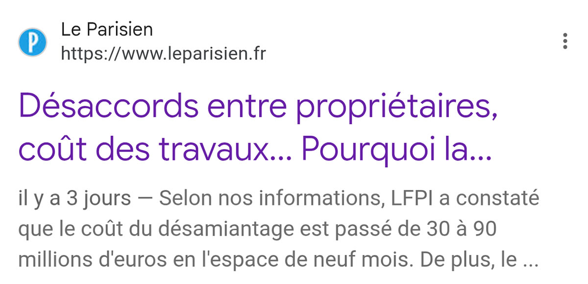 Capture d'écran article le parisien