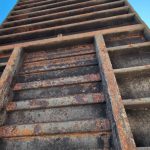 Plancher container détérioré par l'usure