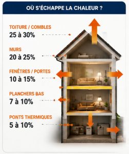 Déperditions thermiques par parois