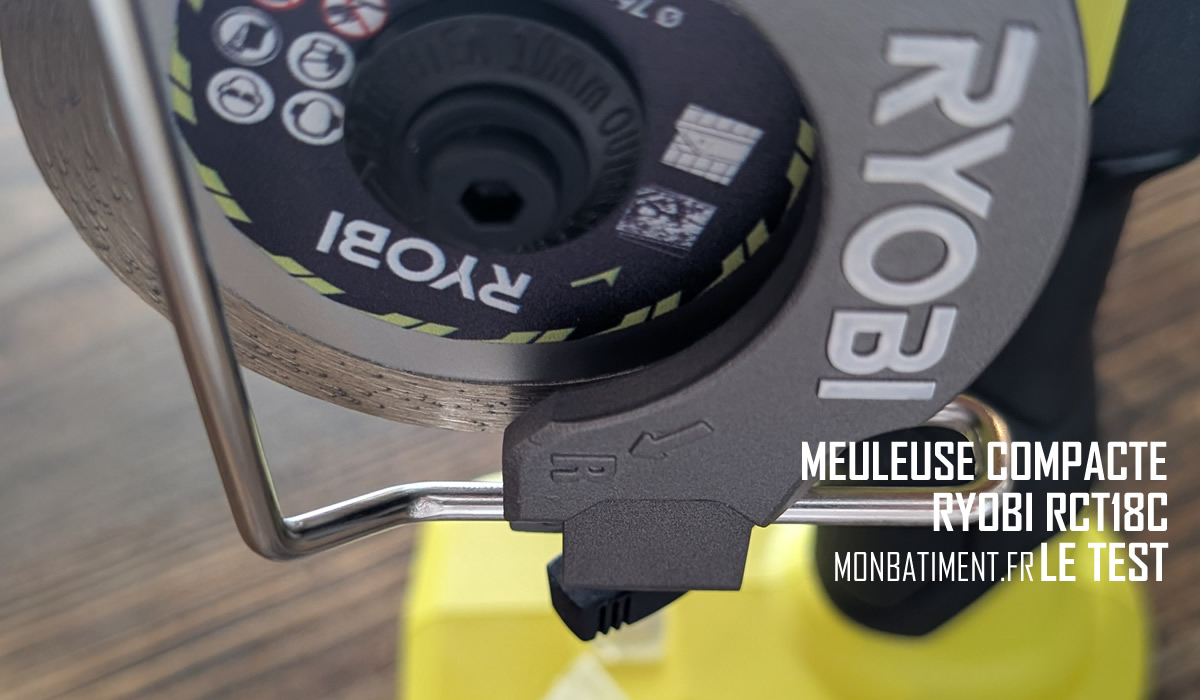 Gros plan sur la mini meuleuse de Ryobi