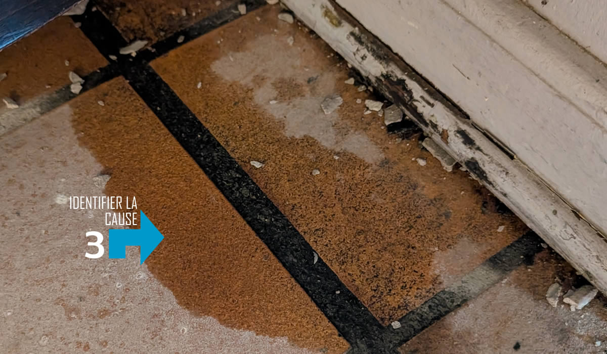 Identification de la cause du décollement des carreaux