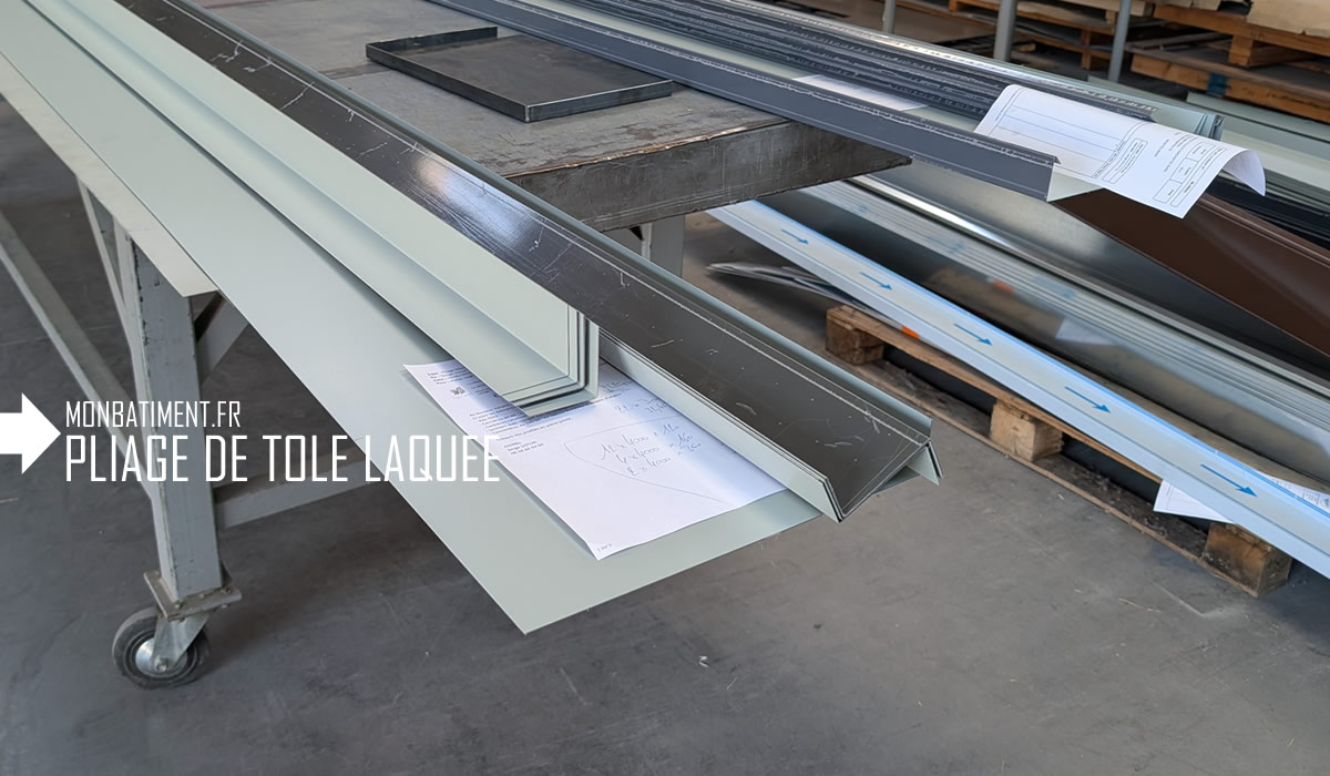 Pliage de tôle laquée en construction