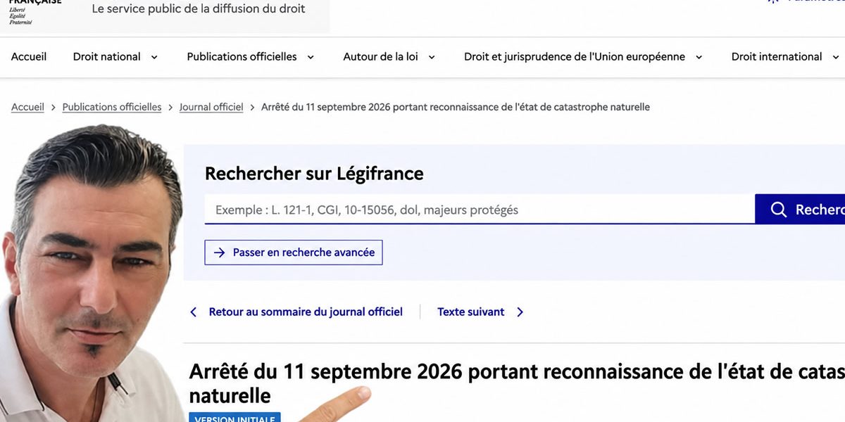 Arrêté CATNAT Septembre 2026 Arrêté CATNAT Septembre 2026
