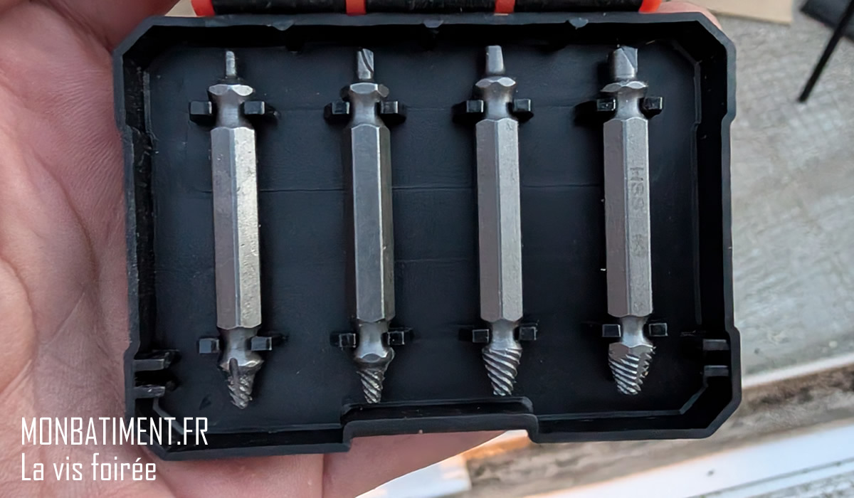 Coffret d'extracteurs pour vis foirée
