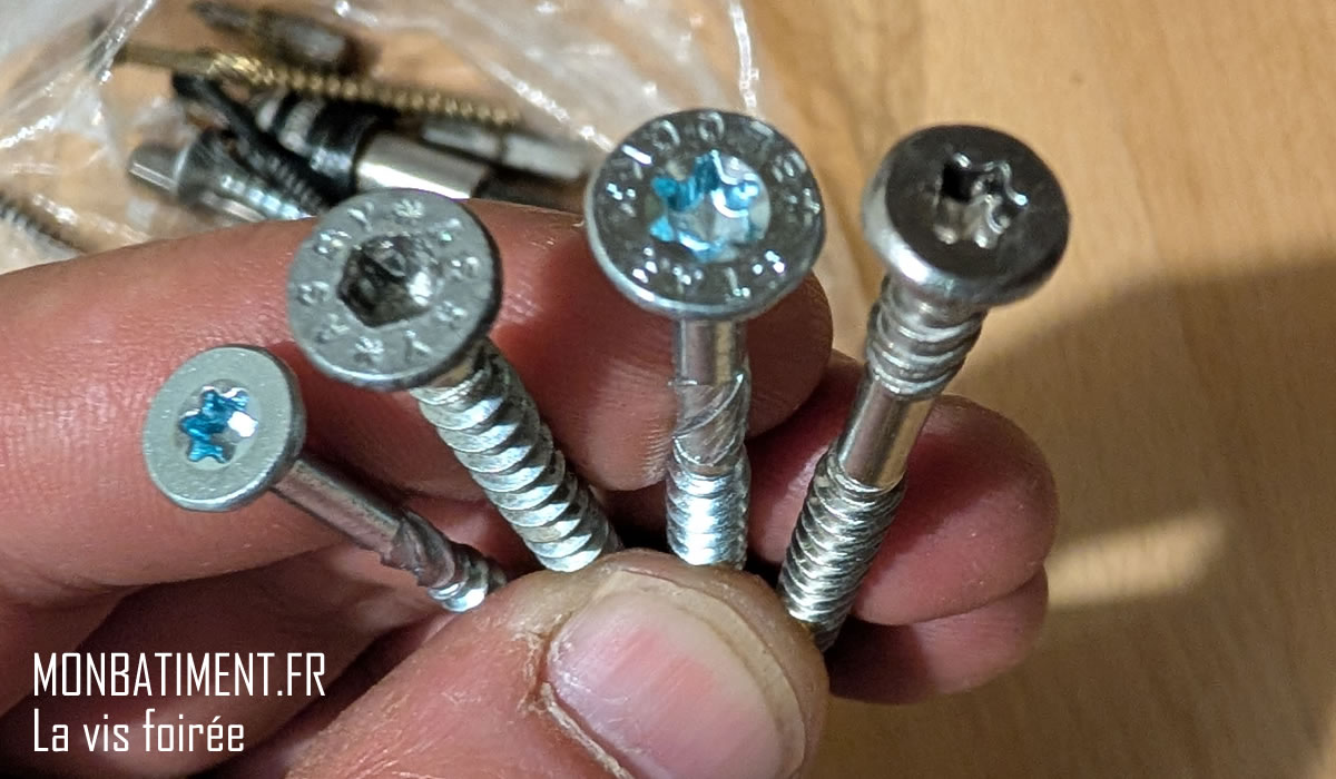 Différentes vis à empreinte TORX