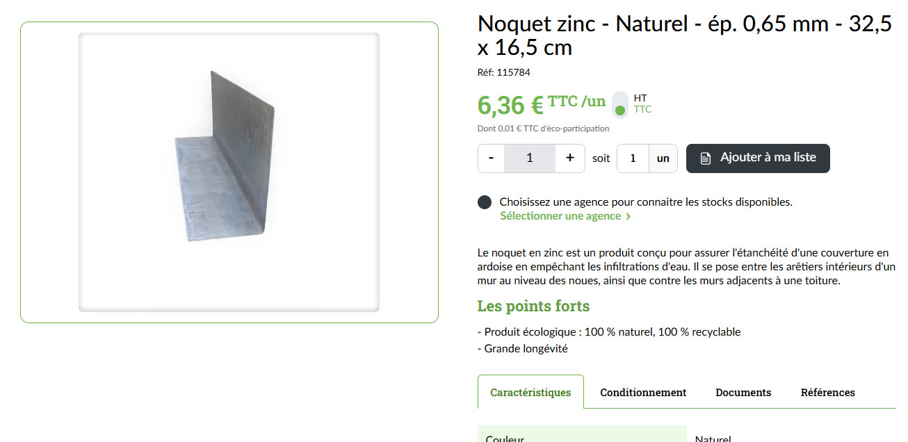 Noquet vendu à l'unité