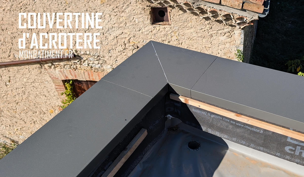 Angle de couvertine pour acrotère